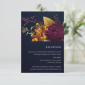 ネイビーヴィンテージブルゴーニュフローラ結婚披露宴 エンクロージャーカード (スタンド正面)