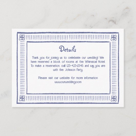 ネイビー予測できなブルーよくはしゃぐハンドドロー結婚ドの詳細 エンクロージャーカード