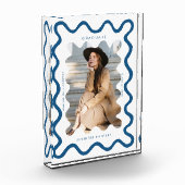 ネイビー予測できなブルーウェーブライン卒業記念 フォトブロック (左)