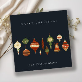 ネイビー企業のグエレガント・グリーン・クリスマス・ストッキング シーズンカード