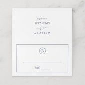 ネイビー伝統的ブルーエレガントな結婚式 プレイスカード (外部開封)