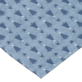 ネイビー伝統的ブルークリスマスツリー&トナカイ テーブルクロス (アングル)