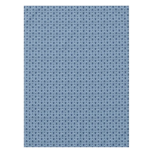 ネイビー伝統的ブルークリスマスツリー&トナカイ テーブルクロス (正面)