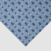 ネイビー伝統的ブルークリスマスツリー&トナカイ 薄葉紙 (詳細)