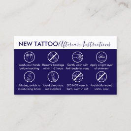 ネイビー体アートアフターケアの指示タトゥー 名刺