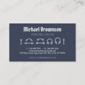 ネイビー体ジュエリーストアピアシング 名刺 (裏面)