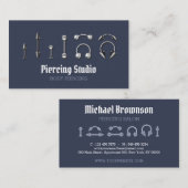 ネイビー体ジュエリーストアピアシング 名刺 (正面/裏面)