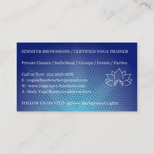 ネイビー先生プライベートヨガ 名刺 (裏面)