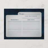 ネイビー光沢シルバーブルーブライドへレシピカード 案内ポストカード (裏面)