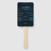 ネイビー光沢シルバーブルー結婚のセレモニー計画 ハンドファン (裏面)