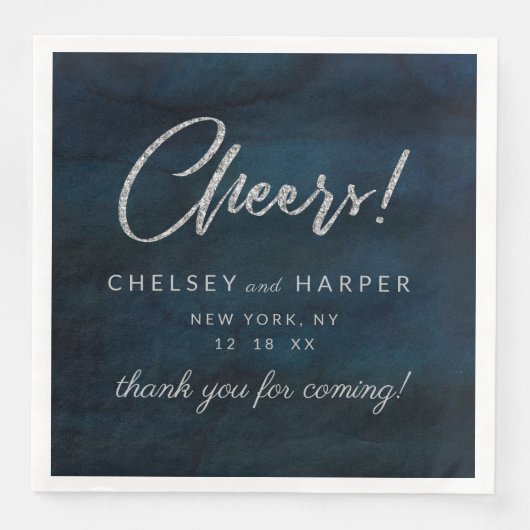 ネイビー光沢シルバー応援結婚ズモノグラムディナー (正面)