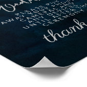 ネイビー光沢ダークブルーのプラグ結婚が抜けたテーブル記号 ポスター (角)