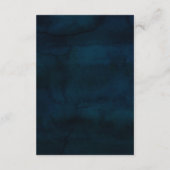 ネイビー光沢ダークブルーエレガントな結婚式の情報 エンクロージャーカード (裏面)