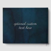 ネイビー光沢ダークブルーシルバーウォーター結婚カラー ゲストブック (裏面)