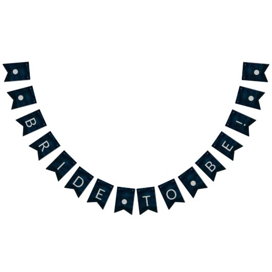 ネイビー光沢ダークブルーブライドへブライダルシャワー バンティングフラッグ (全)