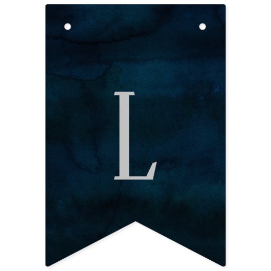 ネイビー光沢ダークブルー愛は甘結婚い バンティングフラッグ (第2の旗)