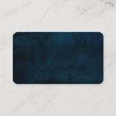 ネイビー光沢ダークブルー結婚シーティングのテーブル番号 プレイスカード (裏面)