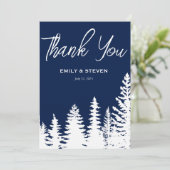 ネイビー冬林パイン結婚ズ サンキューカード (スタンド正面)