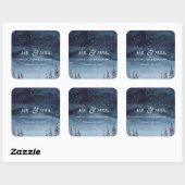 ネイビー冬水カラー雪結婚雪 スクエアシール (シート)