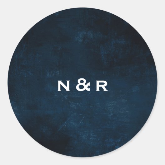 ネイビー名シール ラウンドシール (正面)