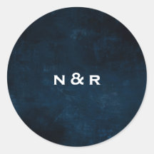 ネイビー名シール