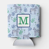 ネイビー名門私立校風のゼブラマルティニスブルーモノグラム 缶クーラー (裏面)