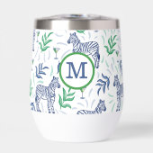 ネイビー名門私立校風のゼブラマルティニスホワイトモノグラム (正面)