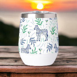 ネイビー名門私立校風のゼブラマルティニスホワイト