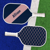 ネイビー名門私立校風のピックボールパドル名付きピンク ピックルボールラケット