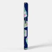 ネイビー名門私立校風のブルーバックグラウンドモノグラム上の貝殻 Case-Mate iPhoneケース (裏面 / 右)