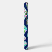 ネイビー名門私立校風のブルーバックグラウンドモノグラム上の貝殻 Case-Mate iPhoneケース (裏面 / 左)