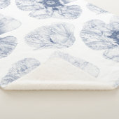 ネイビー図解入りの、写真付きのポピーの花 シェルパブランケット (3/4)