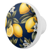 ネイビー地中海のレモンと開花 セラミックノブ (右)