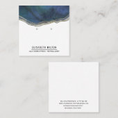 ネイビー大理石製イヤリングディスプレイ スクエア名刺 (正面/裏面)