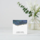 ネイビー大理石製イヤリングディスプレイ スクエア名刺 (スタンド正面)