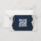 ネイビー大理石、ホワイト&金ゴールドゲート詳細ノートカード ノートカード (裏面)