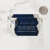 ネイビー大理石、ホワイト&金ゴールドゲート詳細ノートカード ノートカード (正面/裏面インサイチュ)