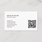 ネイビー実在プロフェッショナル不動産不動産仲介業者写真QR 名刺 (裏面)