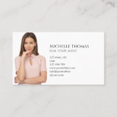 ネイビー実在不動産仲介業者不動産プロフェッショナル写真 名刺 (裏面)