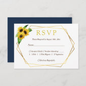 ネイビー対応カードのひまわり 出欠カード (正面/裏面)