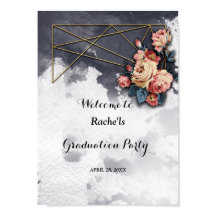 ネイビー幾何学水彩卒業