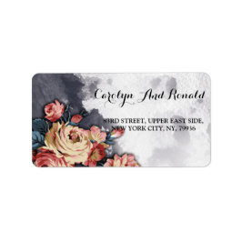 ネイビー幾何学水色 ラベル