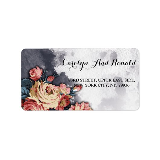 ネイビー幾何学水色 ラベル (正面)