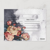 ネイビー幾何学的水色ブライダルシャワーレシピ ポストカード (裏面)