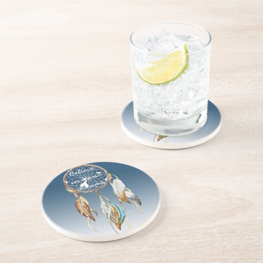 ネイビー感動的ブルードリームグラデーションキャッチャー コースター (側面)