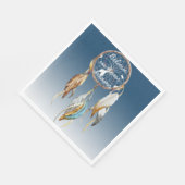 ネイビー感動的ブルードリームグラデーションキャッチャー スタンダードランチョンナプキン (角)