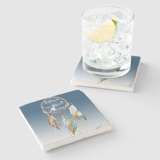 ネイビー感動的ブルードリームグラデーションキャッチャー ストーンコースター (横)