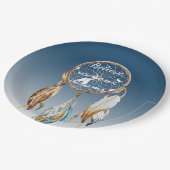 ネイビー感動的ブルードリームグラデーションキャッチャー ペーパープレート (アングル)