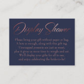 ネイビー挿入バラカードにシャワーラベル金ゴールドを表示 エンクロージャーカード (正面)