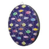 ネイビー数々のブルーの魚 ダーツボード (正面右)